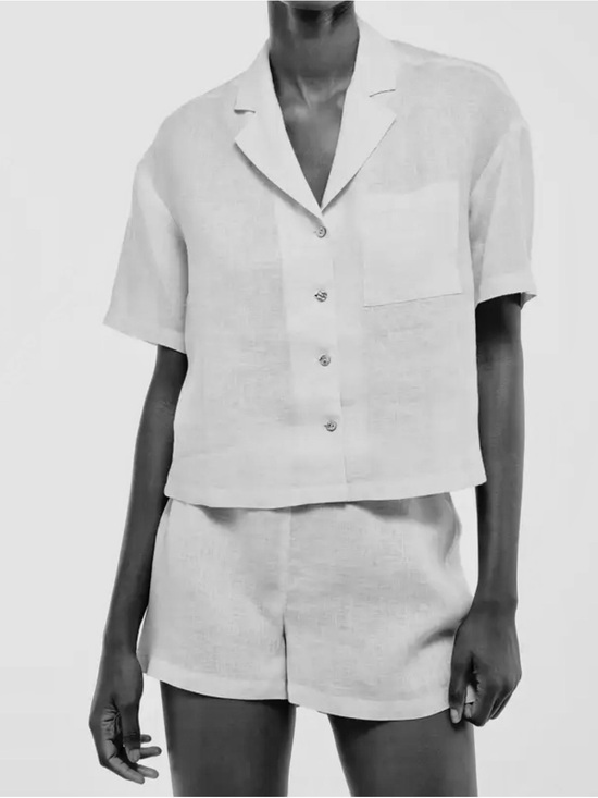 Monoprix Other - French Brand White Linen Shorts Set XS Bridal Lounge PJ